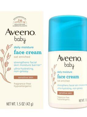 Aveeno Baby Daily Moisture Face Cream for Sensitive Skin, 1.5 oz New Sealed